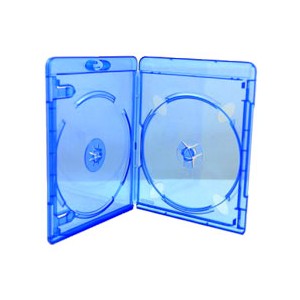 Lot De 10 Boîtiers Blu-Ray Double Disque - Transparent Bleu, 135x170x11 Mm, Avec Film Pour Insert